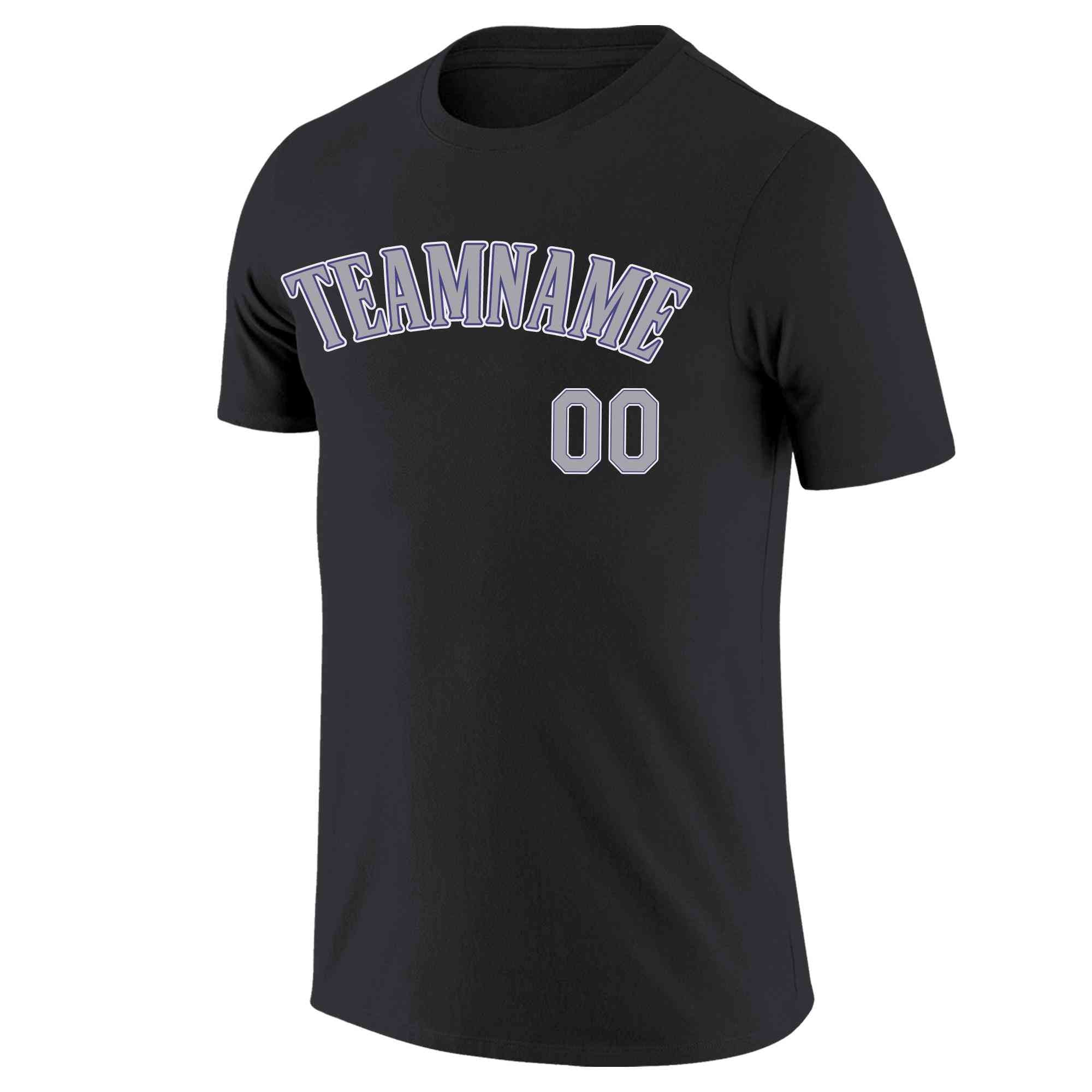 Custom Black Gray-Purple Classic Style Crew neck T-Shirts Full Sublimated Main image