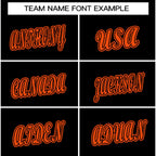Custom Black Orange-Black Classic Style Crew neck T-Shirts Full Sublimated