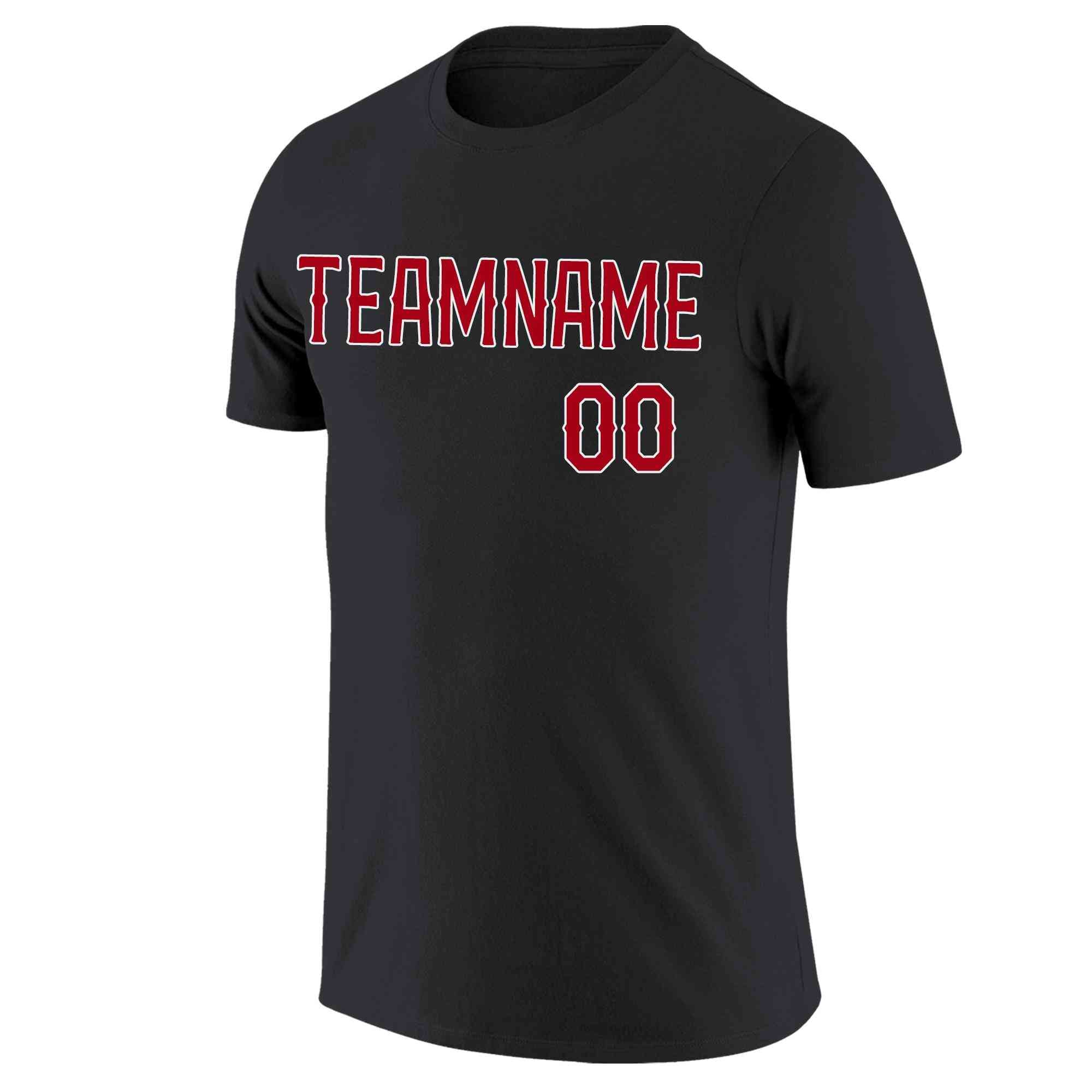 Custom Black Red-White Classic Style Crew neck T-Shirts Full Sublimated Main image