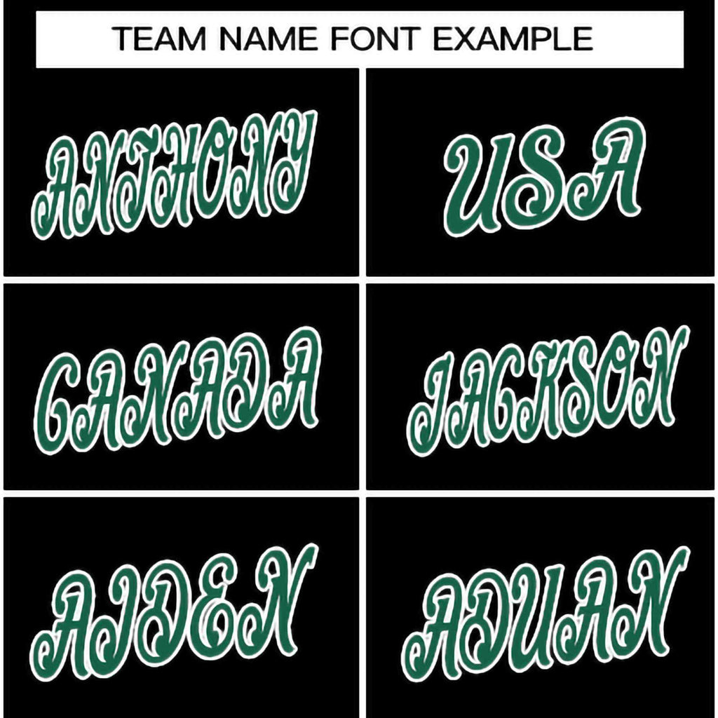 Custom Black Green-White Classic Style Crew neck T-Shirts Full Sublimated