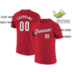 Custom Red White-Black Classic Style Crew neck T-Shirts Full Sublimated