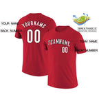 Custom Red White-Black Classic Style Crew neck T-Shirts Full Sublimated