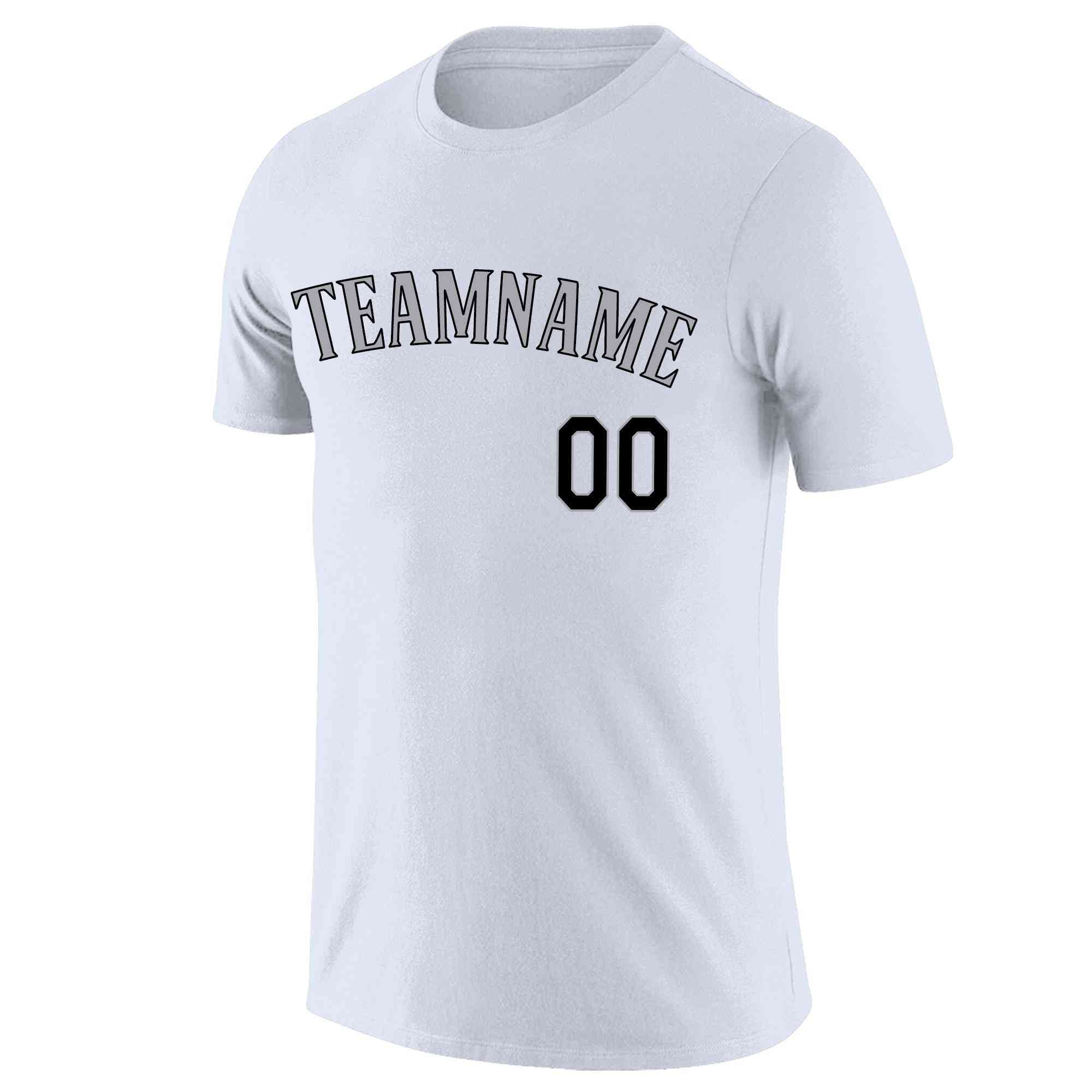 Custom White Gray-Black Classic Style Crew neck T-Shirts Full Sublimated Main image