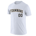Custom White Navy-Yellow Classic Style Crew neck T-Shirts Full Sublimated