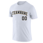 Custom White Navy-Yellow Classic Style Crew neck T-Shirts Full Sublimated