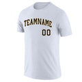 Custom White Black-Yellow Classic Style Crew neck T-Shirts Full Sublimated