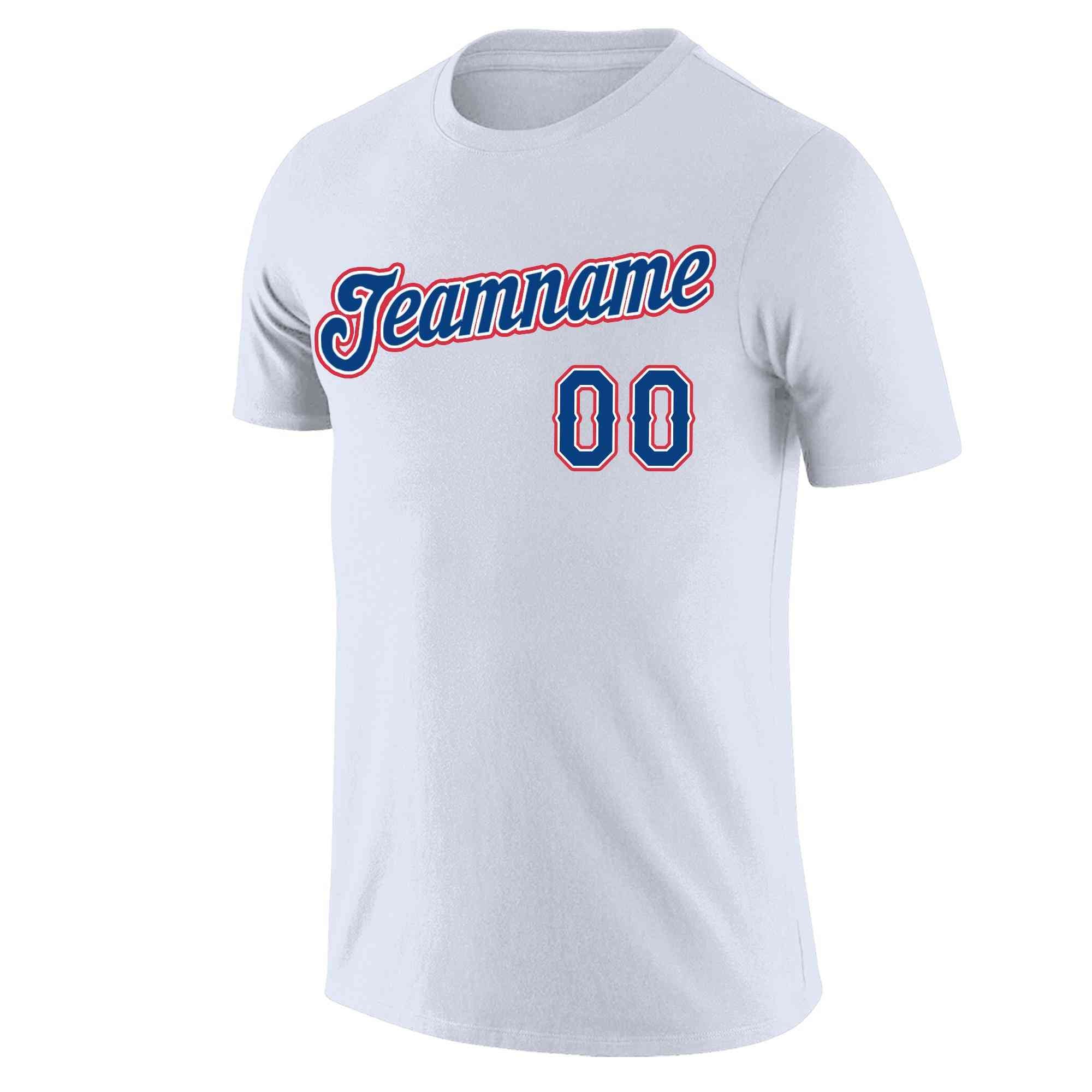 Custom White Royal-White Classic Style Crew neck T-Shirts Full Sublimated Main image