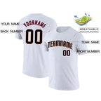 Custom White Black-Red Classic Style Crew neck T-Shirts Full Sublimated