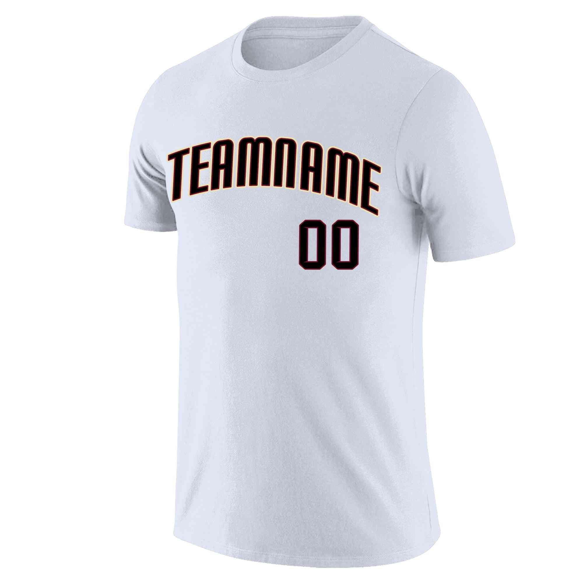 Custom White Black-Red Classic Style Crew neck T-Shirts Full Sublimated Main image