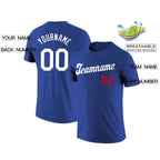 Custom Royal White Classic Style Crew neck T-Shirts Full Sublimated