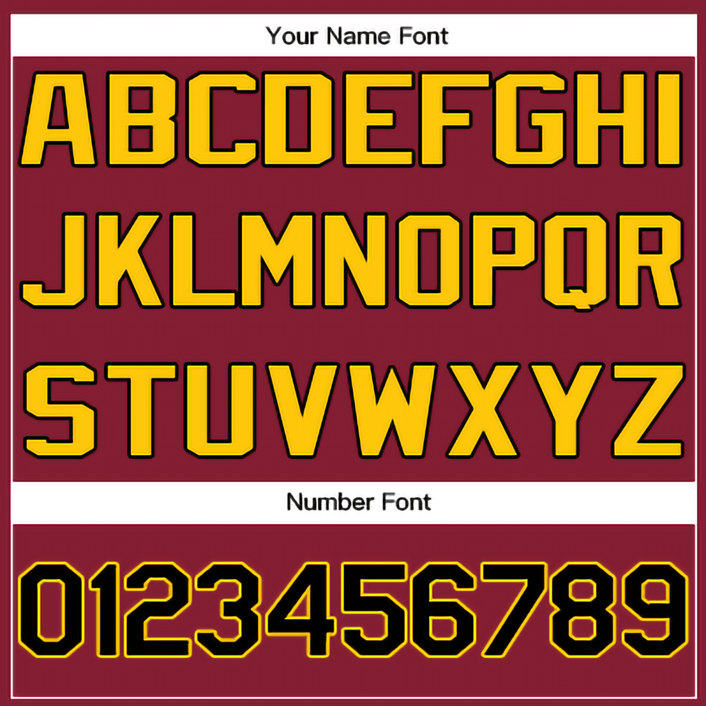 Custom Crimson Black-Yellow Classic Style Crew neck T-Shirts Full Sublimated