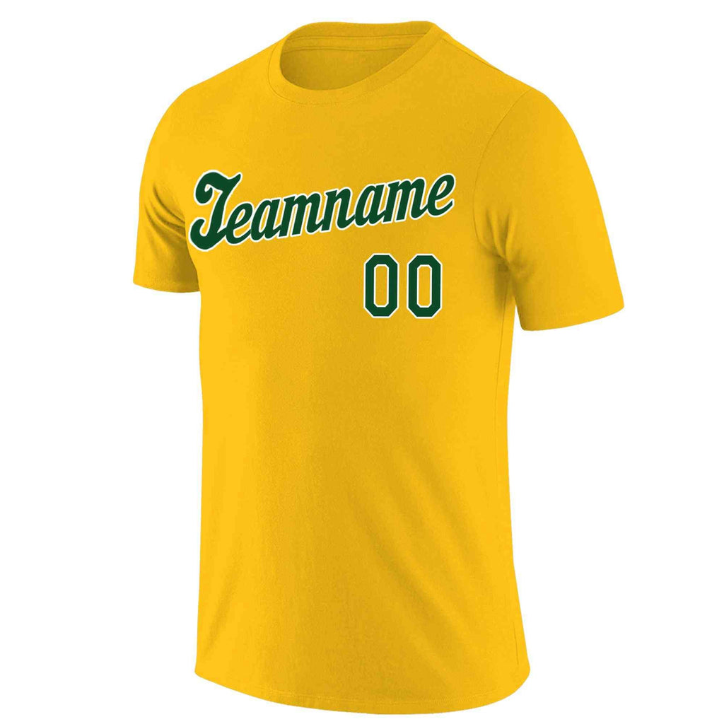 Custom Yellow Green-White Classic Style Crew neck T-Shirts Full Sublimated