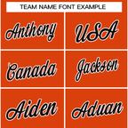 Custom Orange Black-White Classic Style Crew neck T-Shirts Full Sublimated