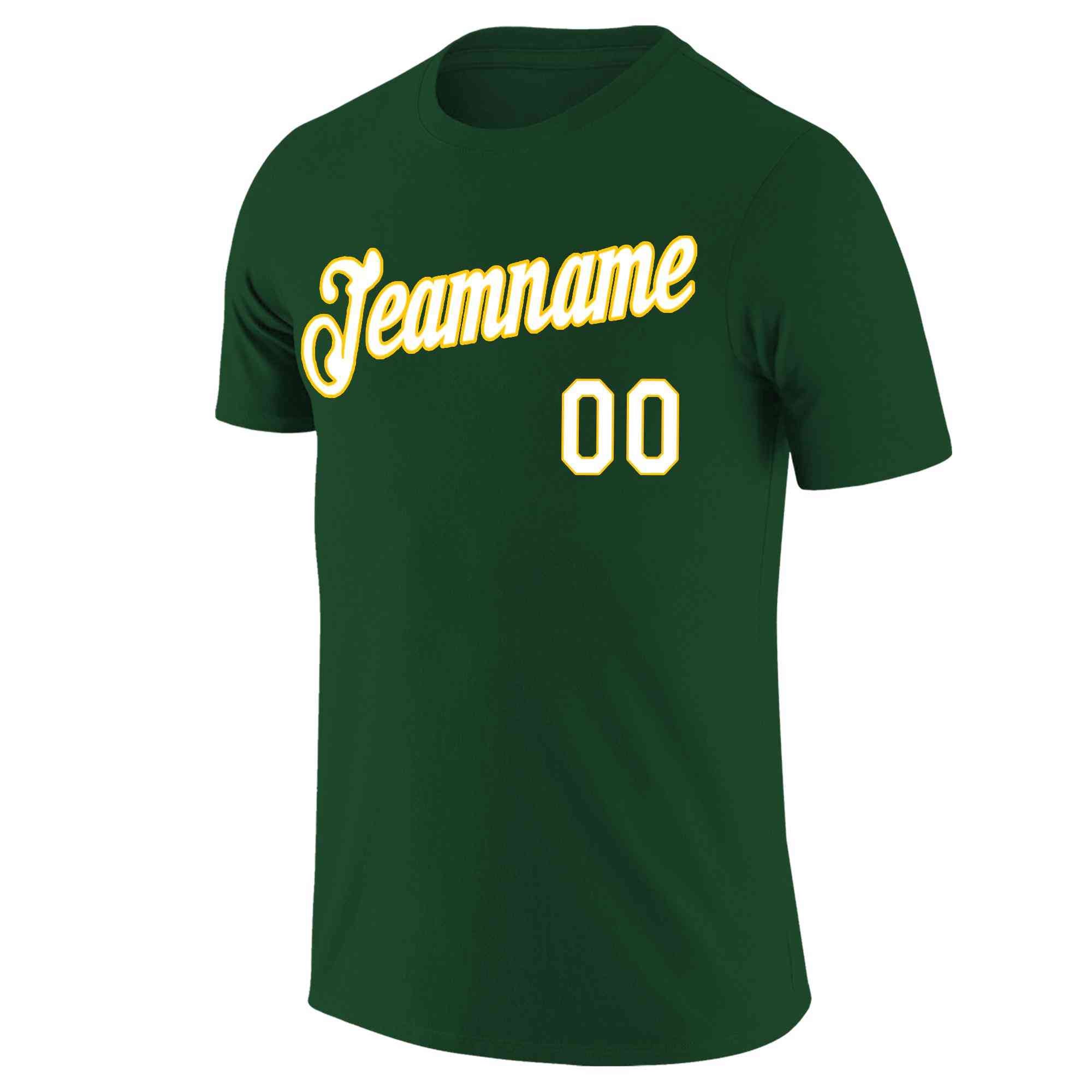 Custom Green White-Yellow Classic Style Crew neck T-Shirts Full Sublimated Main image