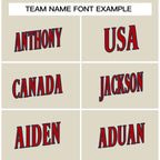 Custom Cream Red-Navy Classic Style Crew neck T-Shirts Full Sublimated