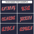 Custom Navy Red-White Classic Style Crew neck T-Shirts Full Sublimated