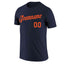 Custom Navy Orange Classic Style Crew neck T-Shirts Full Sublimated