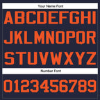 Custom Navy Orange Classic Style Crew neck T-Shirts Full Sublimated