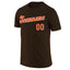 Custom Brown Orange-White Classic Style Crew neck T-Shirts Full Sublimated