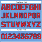 Custom Light Blue Red-Navy Classic Style Crew neck T-Shirts Full Sublimated