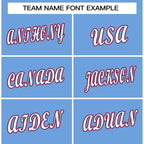 Custom Light Blue White-Navy Classic Style Crew neck T-Shirts Full Sublimated