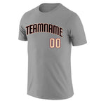Custom Gray Black-Red Classic Style Crew neck T-Shirts Full Sublimated