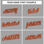 Custom Gray Orange-Black Classic Style Crew neck T-Shirts Full Sublimated