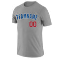 Custom Gray Royal-White Classic Style Crew neck T-Shirts Full Sublimated