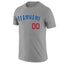 Custom Gray Royal-White Classic Style Crew neck T-Shirts Full Sublimated