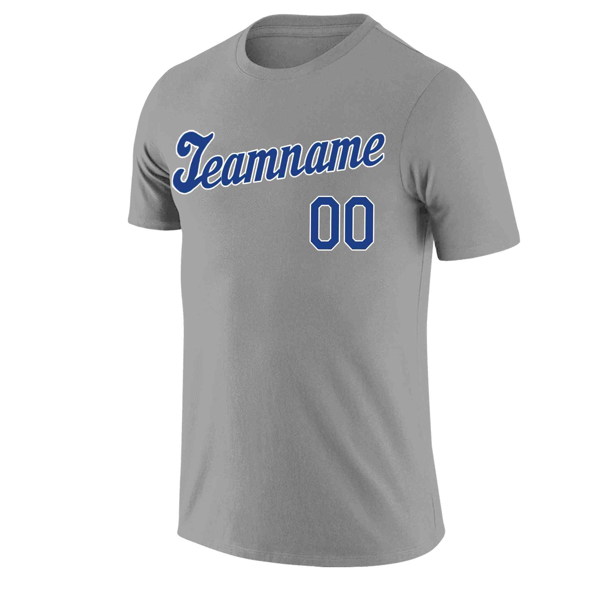 Custom Gray Royal-White Classic Style Crew neck T-Shirts Full Sublimated Main image