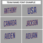 Custom Gray Royal-Orange Classic Style Crew neck T-Shirts Full Sublimated