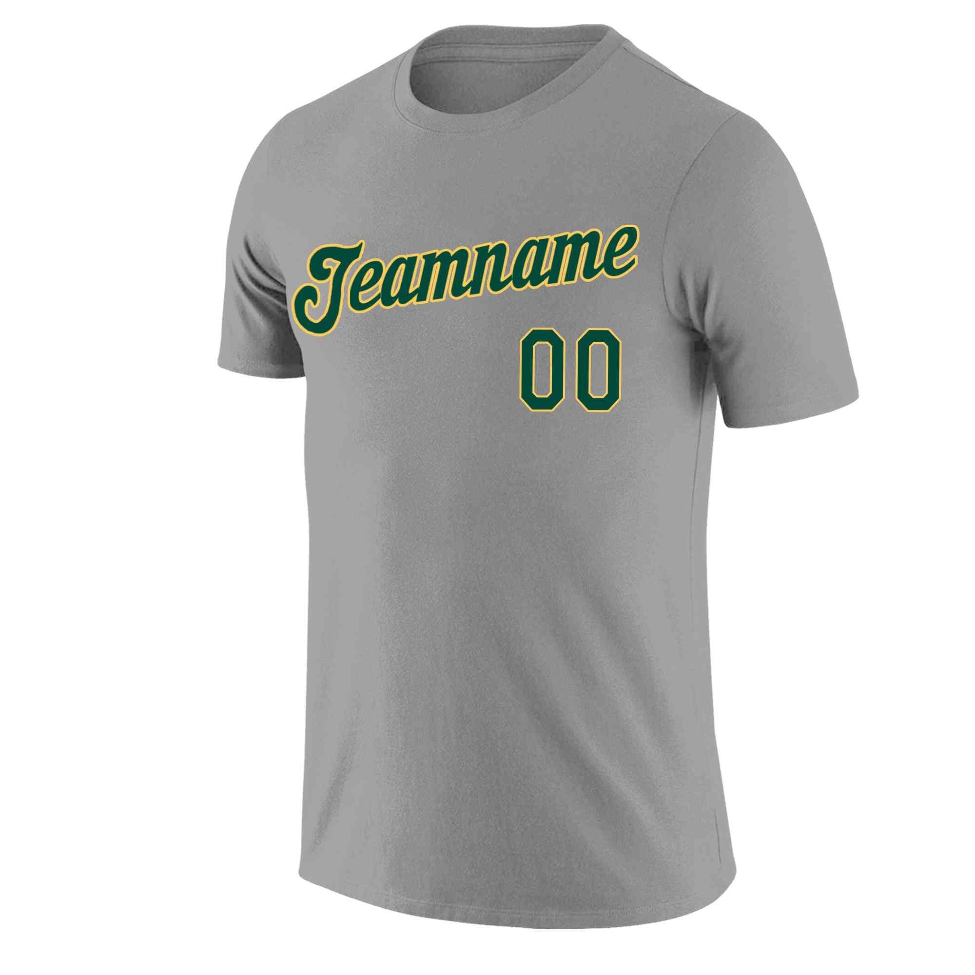 Custom Gray Green-Yellow Classic Style Crew neck T-Shirts Full Sublimated Main image