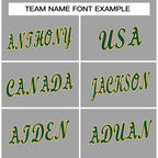 Custom Gray Green-Yellow Classic Style Crew neck T-Shirts Full Sublimated