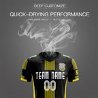 Custom Black Yellow White Training Uniform Soccer Sets Jersey