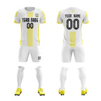 Custom White Yellow Training Uniform Soccer Sets Jersey
