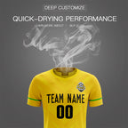 Custom Yellow Black Training Uniform Soccer Sets Jersey