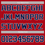 Custom Red Navy-White Letterman Solider Classic Style Varsity Full-Snap Jacket