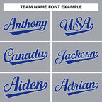 Custom Gray Royal-White Letterman Solider Classic Style Varsity Full-Snap Jacket