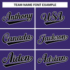 Custom Purple Black-White Letterman Solider Classic Style Varsity Full-Snap Jacket