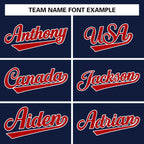 Custom Navy Red-White Letterman Solider Classic Style Varsity Full-Snap Jacket