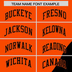 Custom Orange Black Color Block Varsity Full-Zip Letterman Wave Jacket Hoodie