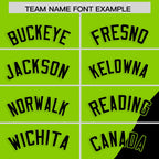 Custom Neon Green Black Color Block Varsity Full-Zip Letterman Wave Jacket Hoodie