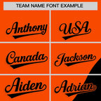 Custom Orange Black Color Block Varsity Full-Zip Letterman Wave Jacket Hoodie