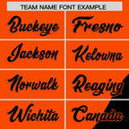 Custom Orange Black Color Block Varsity Full-Zip Letterman Wave Jacket Hoodie
