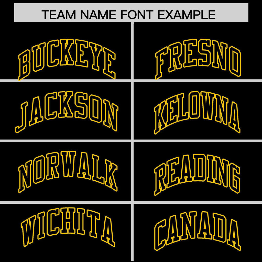 Custom Black Gold Varsity Full-Zip Letterman Classic Jacket Hoodie