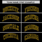 Custom Black Gold Varsity Full-Zip Letterman Classic Jacket Hoodie