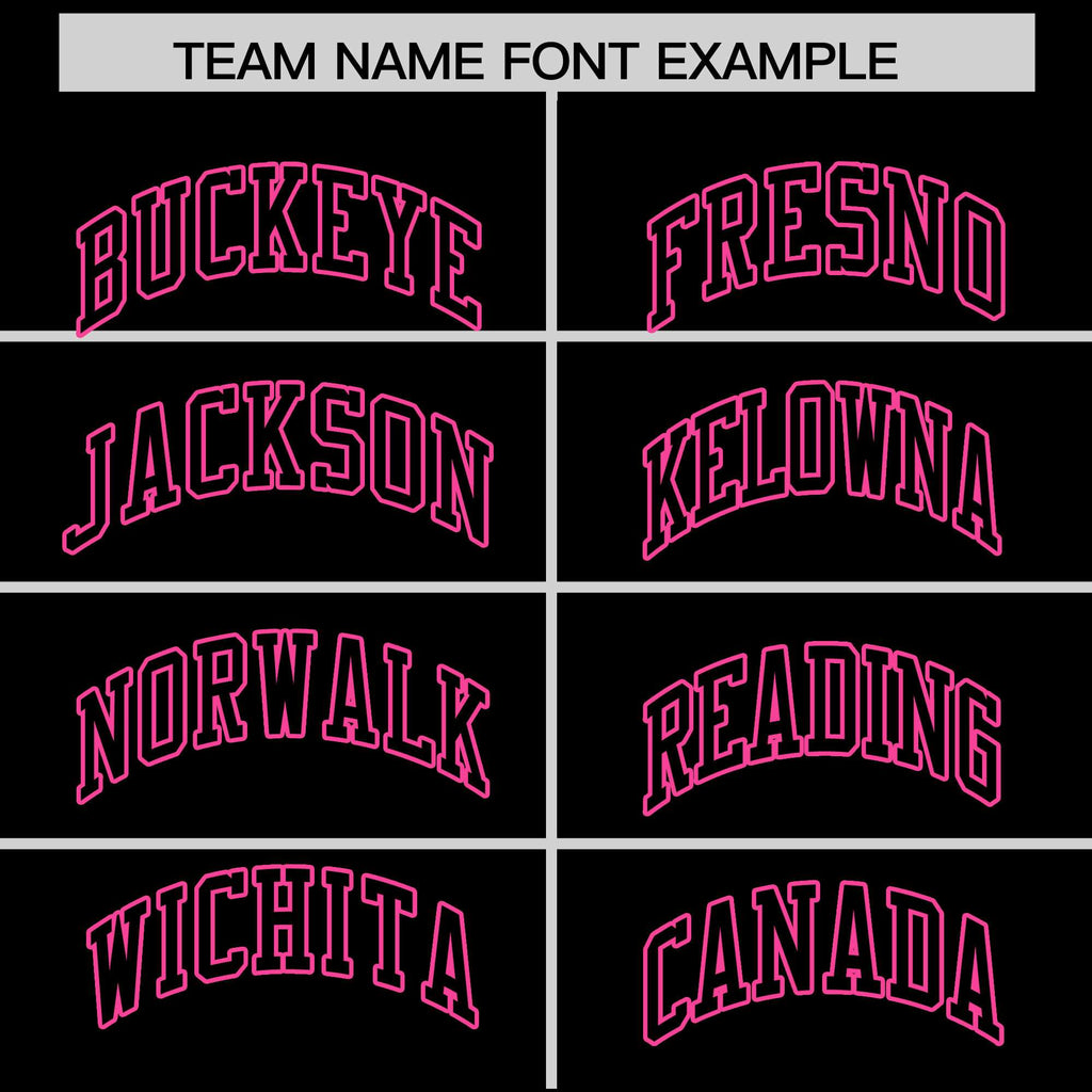 Custom Black Pink Varsity Full-Zip Letterman Classic Jacket Hoodie