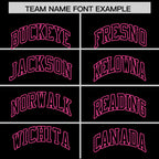 Custom Black Pink Varsity Full-Zip Letterman Classic Jacket Hoodie