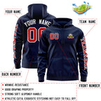 Custom Navy Red Varsity Full-Zip Letterman Classic Jacket Hoodie