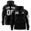 Custom Black Gray Varsity Full-Zip Letterman Classic Jacket Hoodie
